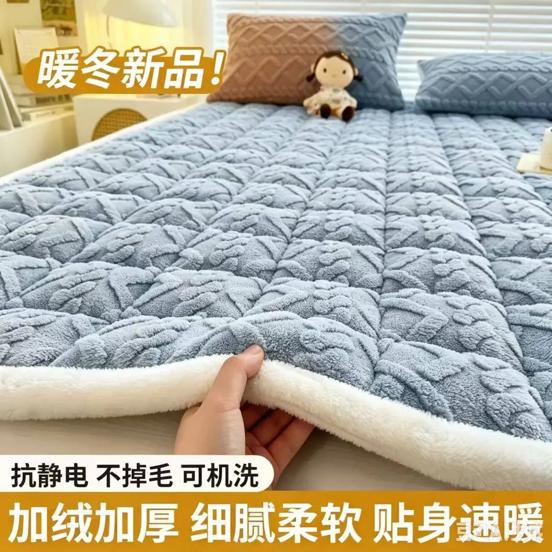 冬季加厚塔芙绒床垫软垫保暖床褥垫宿舍家用床护垫抗静电贴身lj