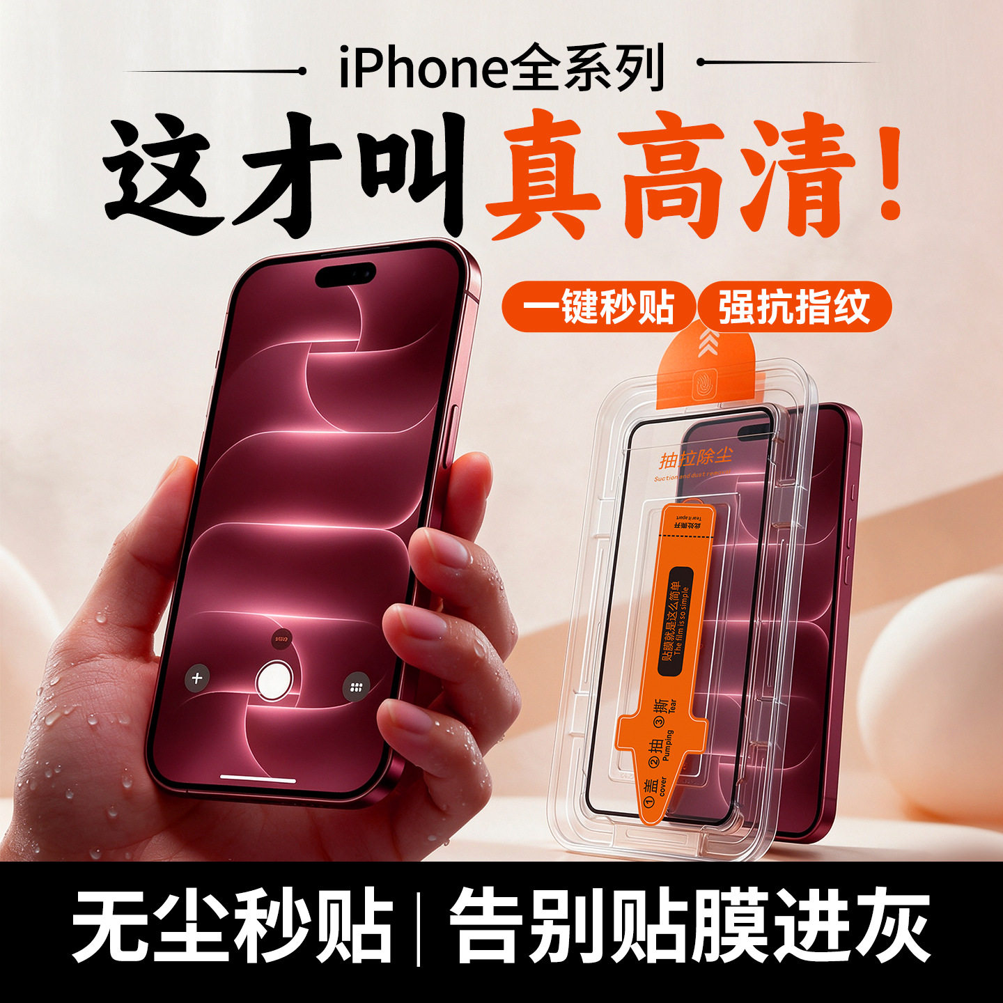 沃心适用苹果18钢化膜17/16/15/14promax防窥13手机12无尘11全屏lj