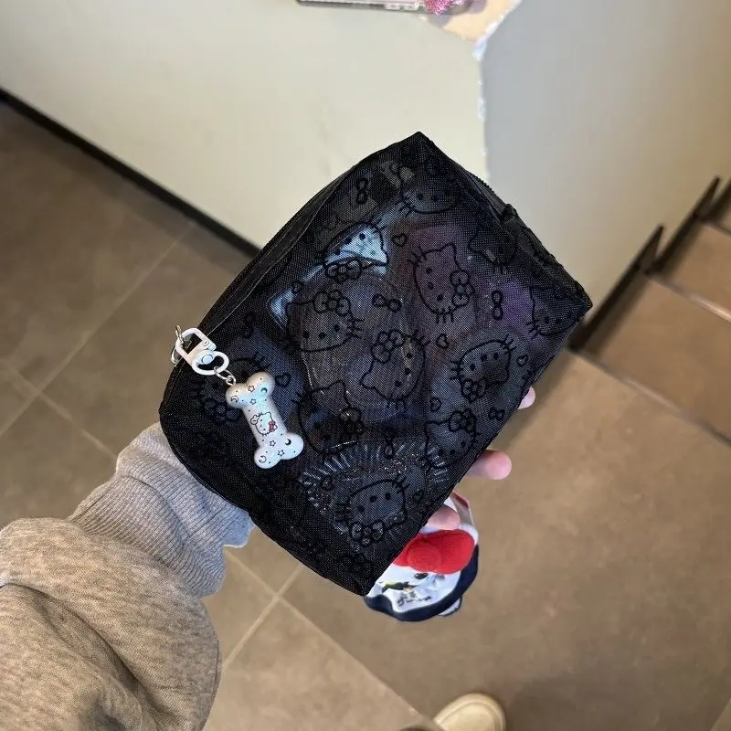 可爱kitty网纱补妆包日用便携外出杂物收纳包便携小手拿包dy