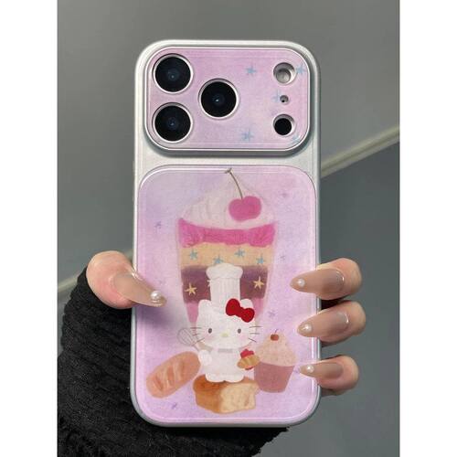 卡通甜品厨师猫咪适用iPhone17Pro手机壳苹果16/15蓝光亚克力14套