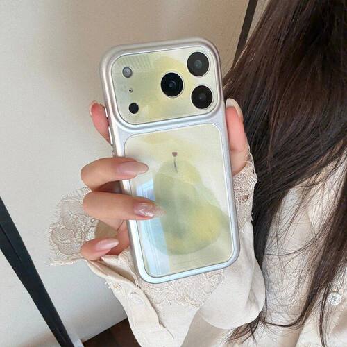 油彩绿梨子适用苹果17手机壳iPhone16/15蓝光亚克力14/13精孔12套