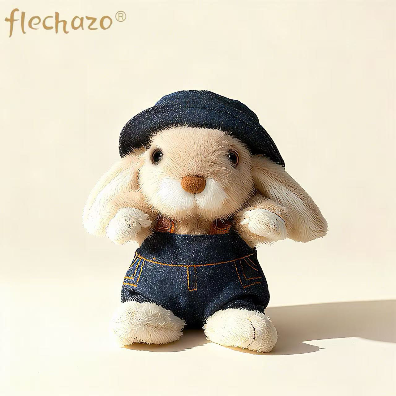 FLECHAZO牛仔兔子毛绒玩具玩偶可拆卸衣服软萌可爱生日礼物送女友