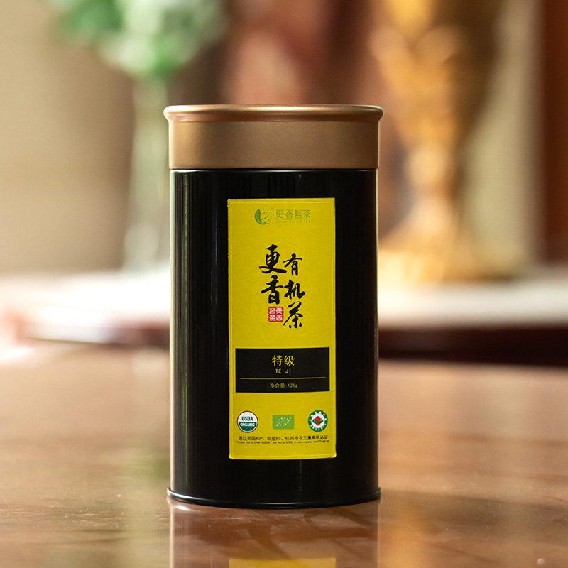 更香茗茶2025有机绿茶特级罐装口粮茶125g日照高山云雾经典黑