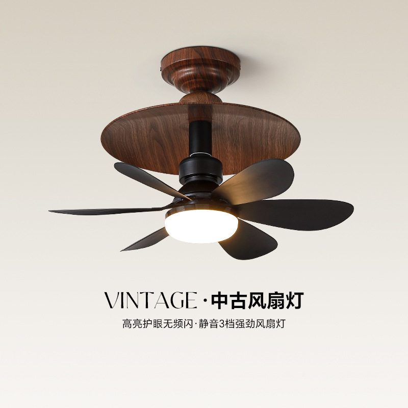 新款吸顶风扇灯吊顶一体带电扇的灯卧室阳台小简约餐厅吊灯吊扇灯图片