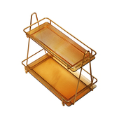 轻奢卫生间洗手洗漱台面置物架浴室厕所桌面梳化妆用品双层收纳盒