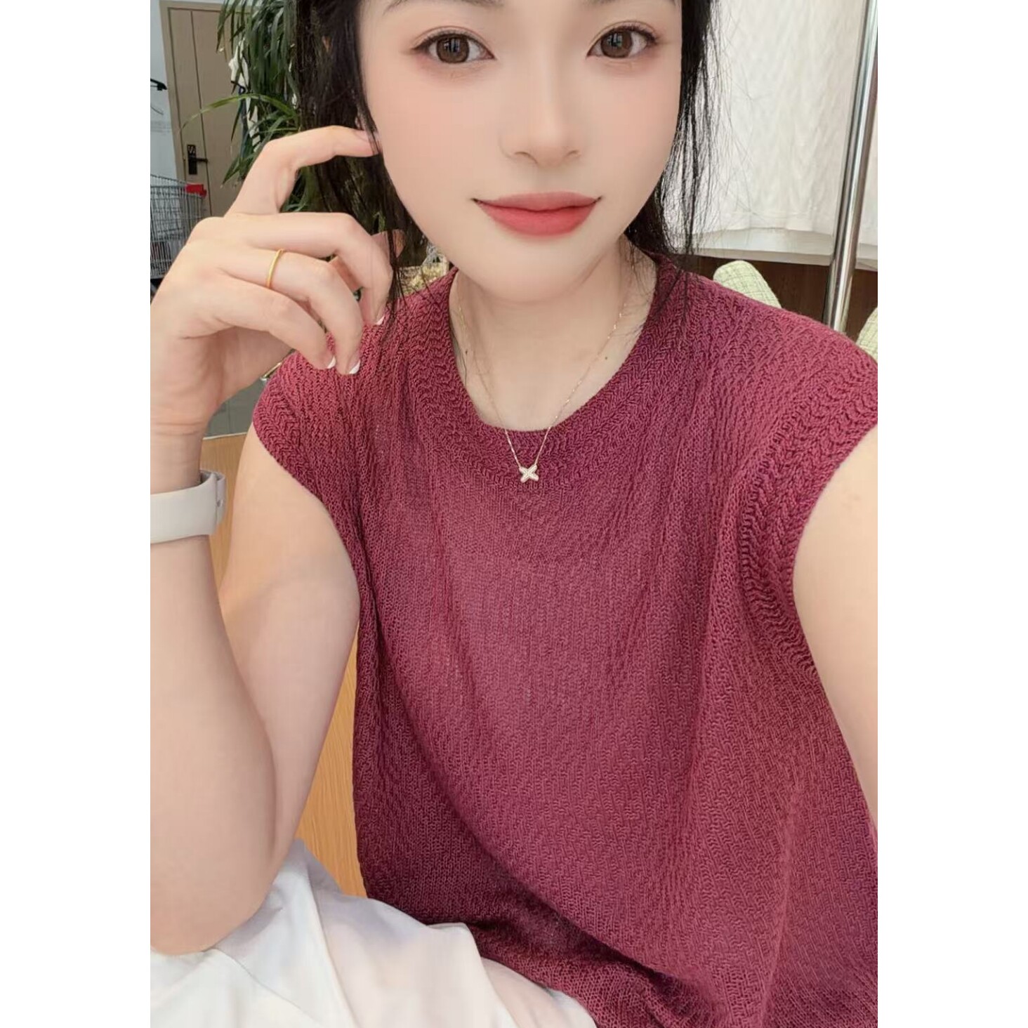 丽姐家~梅子天丝棉上衣短袖显瘦针织时尚休闲百搭夏季宽松