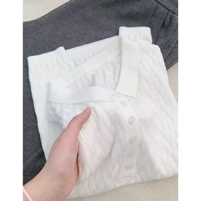 白天鹅显瘦气质短袖针织开衫