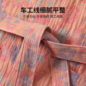 纯棉纱布浴袍成人国潮风吸水浴衣全棉四季 游泳睡袍 通用男女情侣款