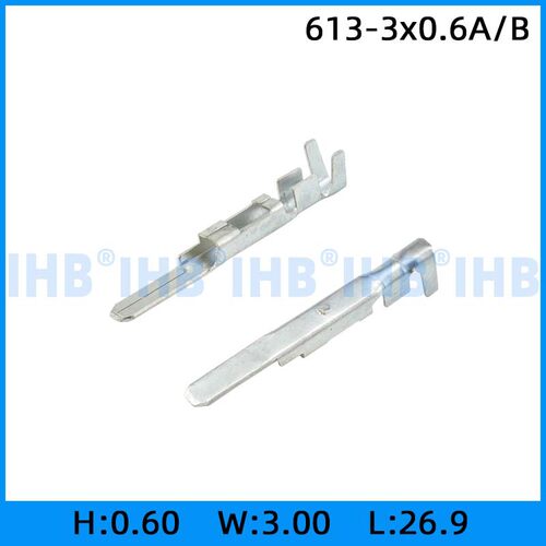 613-3x0.6A/B 连接器插簧 插片 镀锡对插公母 连绕端子 接线端