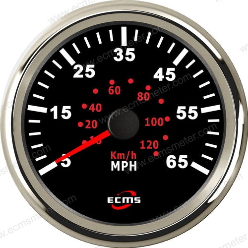 ECP85mm改装车汽车电车船用KM/MPH指针脉冲气压式速度9-32V