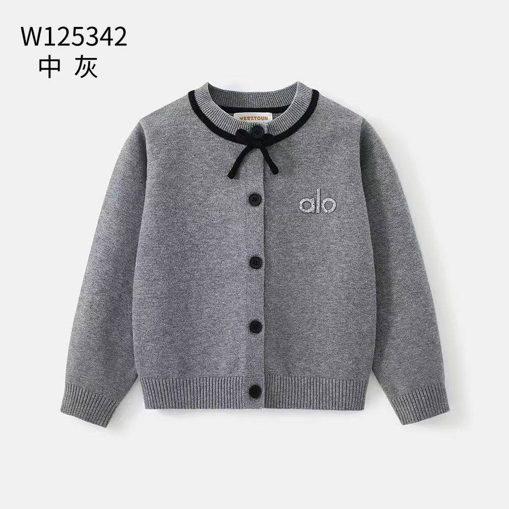 新款纯棉女童针织开衫外套春秋款洋气上衣
