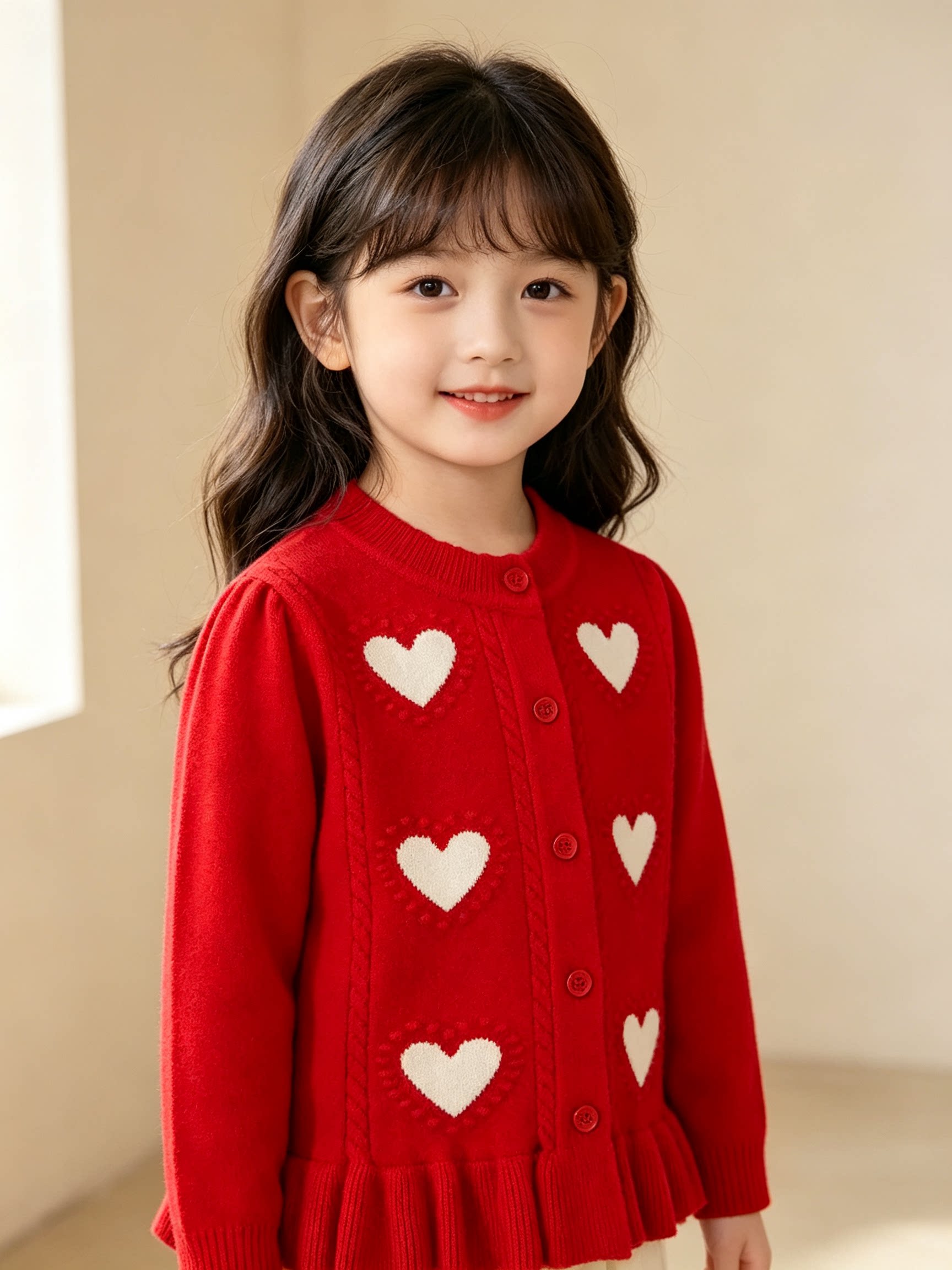女童毛衣开衫外套2026秋冬季新款女宝宝毛线婴儿针织衫上衣不起球