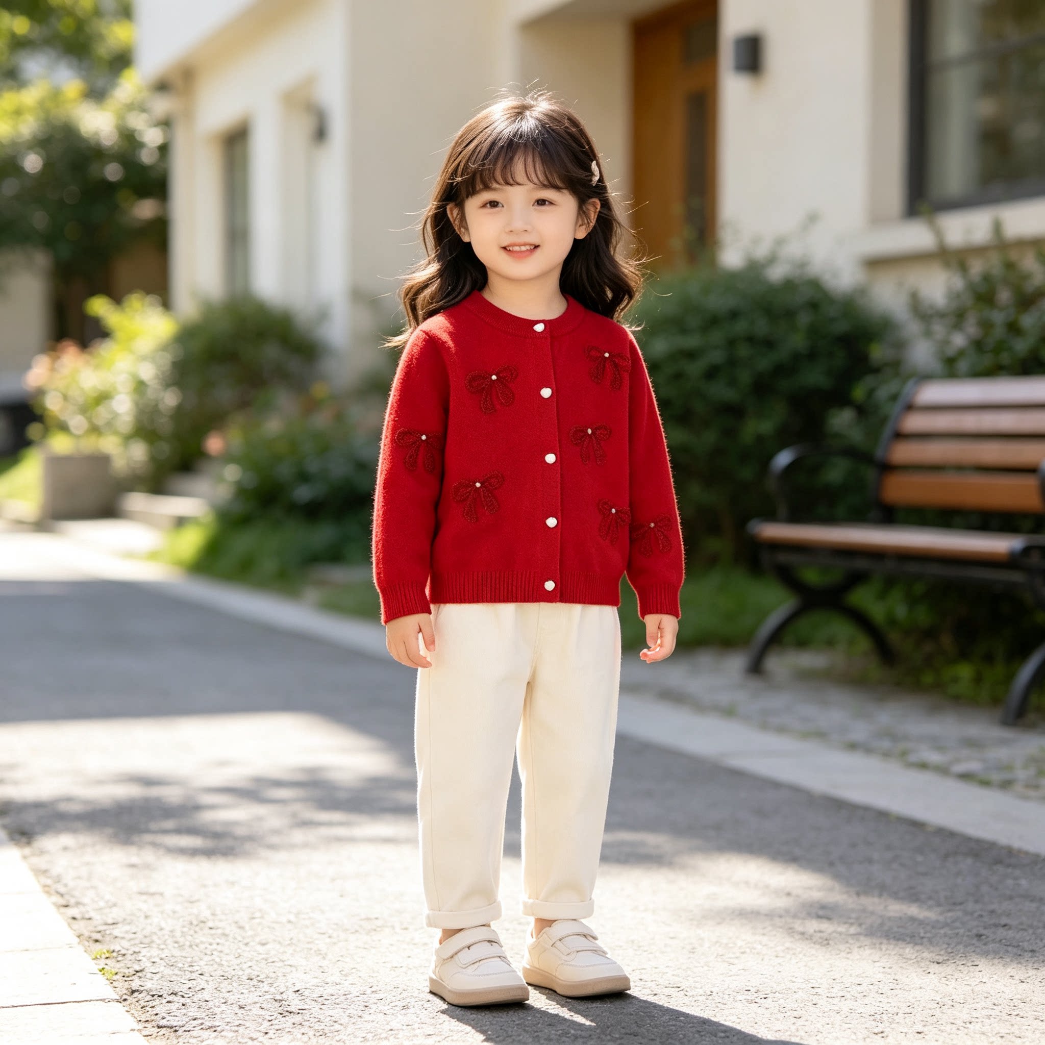 女童纯纯棉毛衣2026春秋装新款针织开衫外套儿童洋气上衣不起球