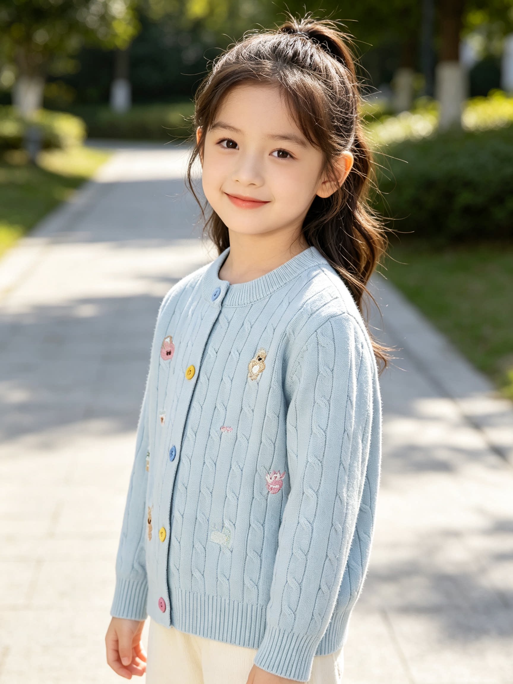 女童毛衣开衫2026新款儿童秋冬款小童针织外套春秋季女孩宝宝上衣