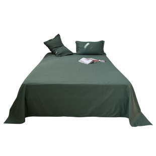 60支长绒棉纯棉床单单件全棉2023新款 高端纯色双人被单枕套三件套