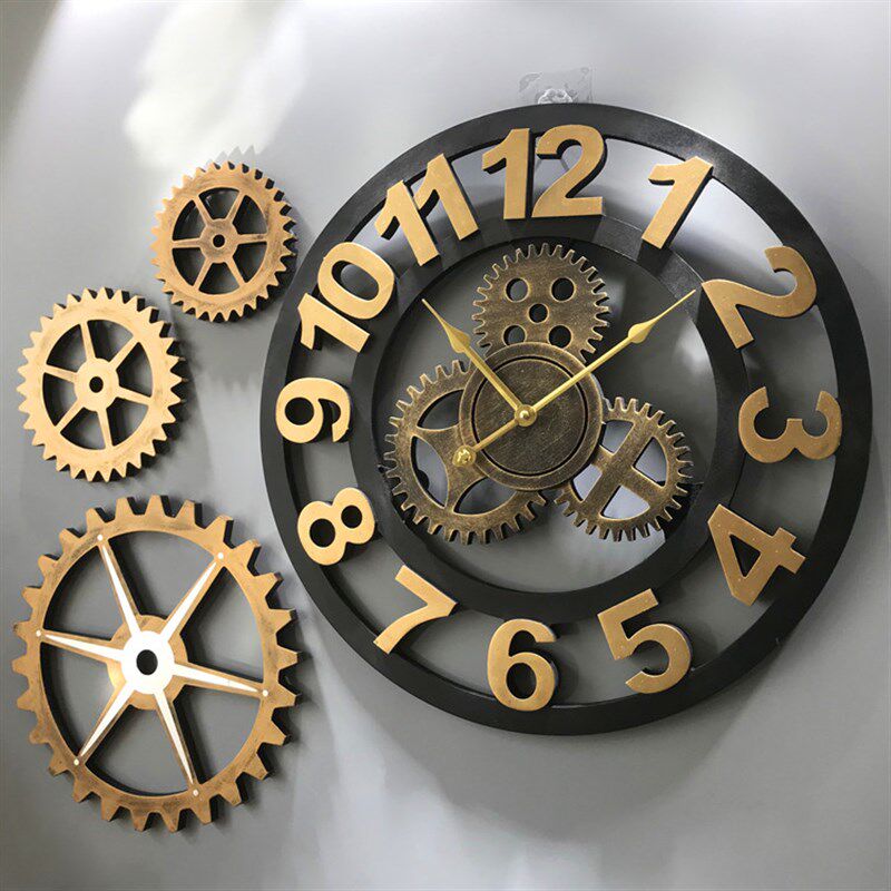 复古工业风齿轮装饰品酒吧咖啡厅壁饰挂件网咖齿轮钟表背景墙软装