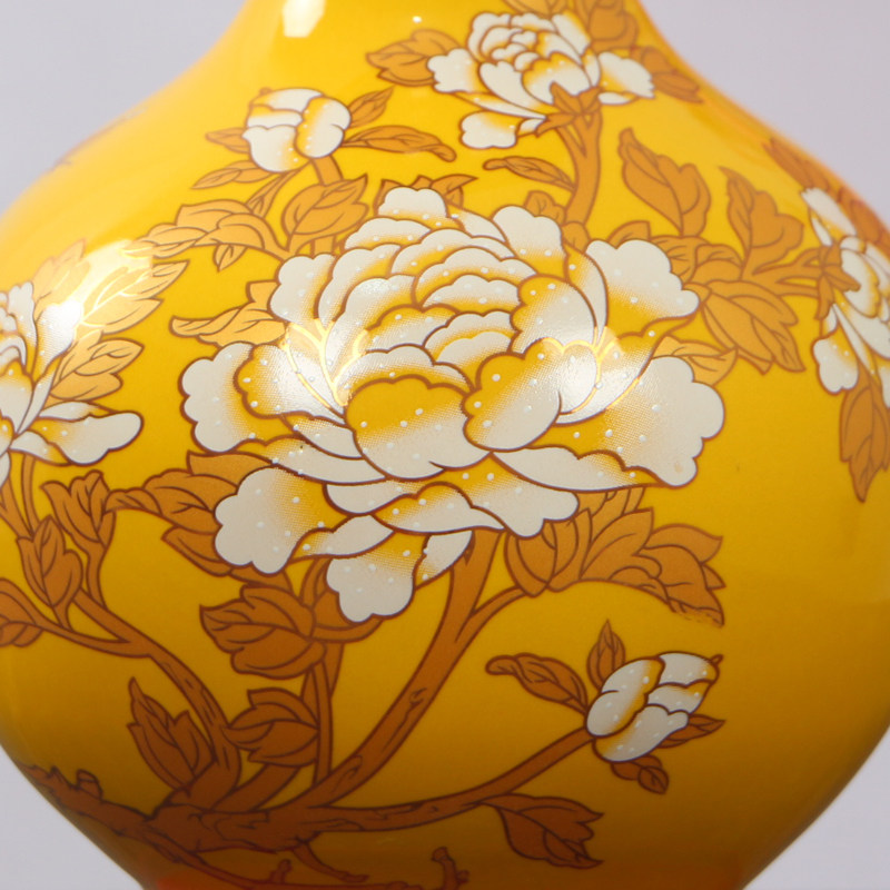 陶瓷黄葫芦摆件小花瓶家居客厅酒柜陶瓷装饰品乔迁新居开业礼品