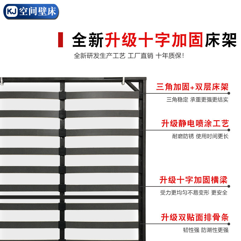 隐形床五金配件侧翻床多功能壁床衣柜一体折叠床隐藏下翻床墨菲床