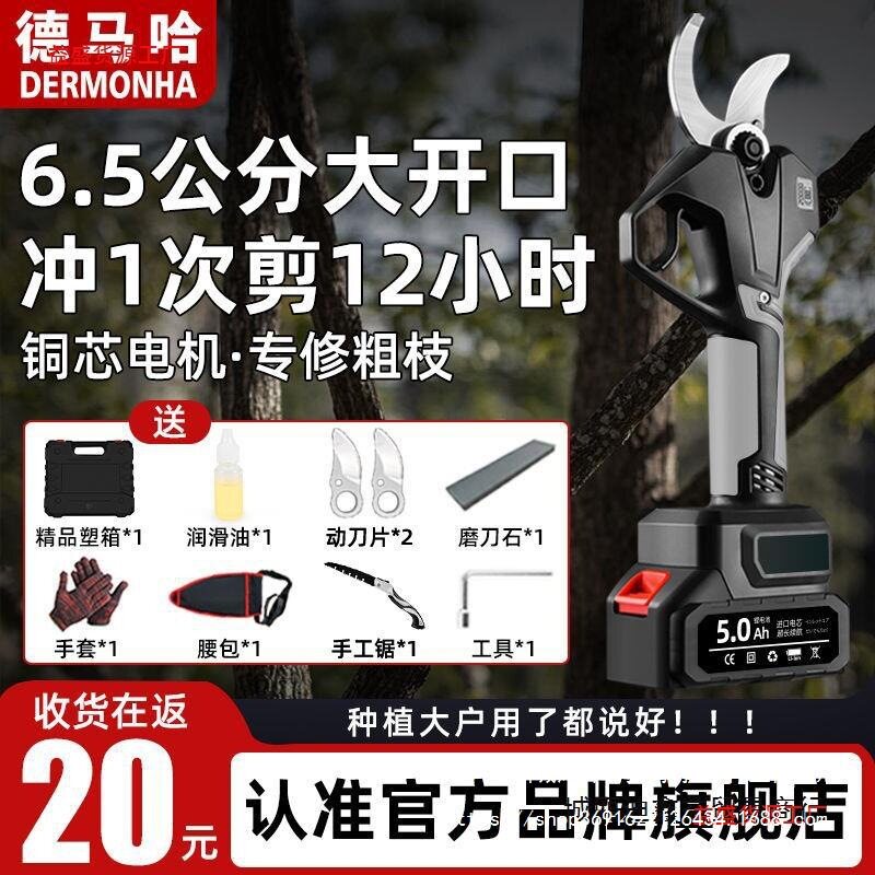 电动修枝剪果树电剪刀充电式无线锂电园艺粗枝剪加长伸缩杆图片