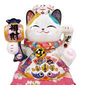 金石工坊招财猫摆件大号家内平安陶瓷存钱罐创意结婚礼品乔迁礼物