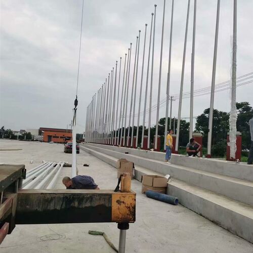 不锈钢锥形旗杆户外企业学校定制6米9米10米12米15米手动电动