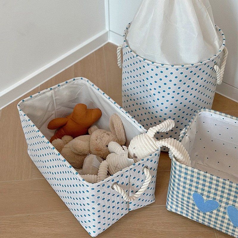 可爱卡通收纳筐家用衣柜衣物车载整理箱加厚布艺收纳桶宿舍脏衣桶