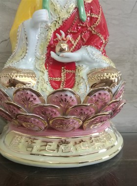 陶瓷地藏王菩萨娑婆三圣佛像摆件供奉家居玄关禅意镇宅摆件