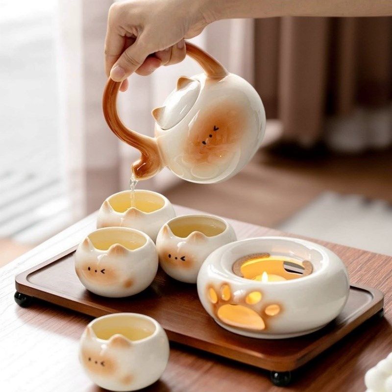 暹罗猫陶瓷咖啡杯碟茶具套装杯子控女生水杯高颜值可爱创意杯子
