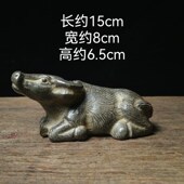 天然青石雕刻卧牛气冲天牛转乾坤茶宠摆件原生肖桌面造景客厅中式