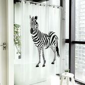 M默玛EVA防水防霉浴室帘淋浴挂帘保暖冬季 隔断帘卫生间大斑马浴帘