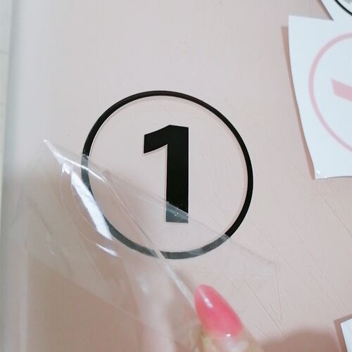 防水圆形水晶标签转印贴logo定制不UV不干胶数字贴号码贴自带胶