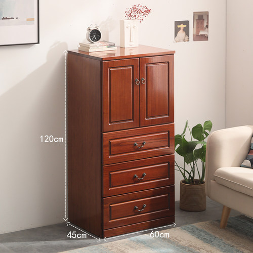 斗柜收纳柜卧室家用衣柜五斗橱客厅靠墙立柜窄高五斗柜实木储物柜