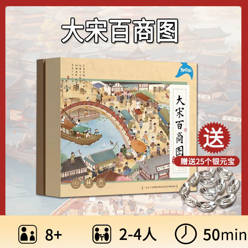 Yaofish鳐鳐鱼大宋百商图儿童桌游宋朝财商经营益智玩具礼物