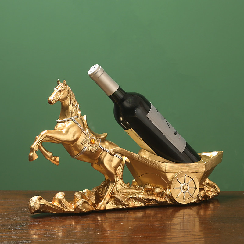 欧式马车红酒架摆件创意家居软装工艺品乔迁新居礼品客厅酒柜装饰