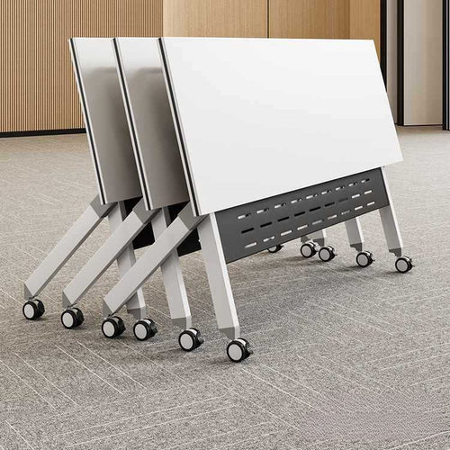 折叠带轮拼接双人会议桌