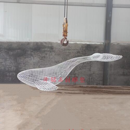 不锈钢户外大型镂空海洋动物雕塑