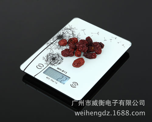 威衡WH-B13夜光高档超薄触摸玻璃厨房秤 电子称 烘焙秤 食品称5kg
