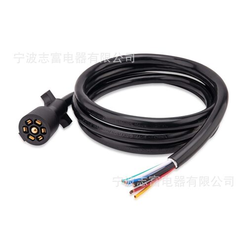 重型8英尺 7路拖车插头延长线束 7针拖车插头用于制动灯光控制等
