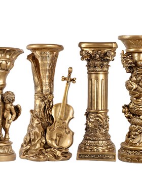 罗马柱摆件落地欧式客厅装饰大型奢华电视柜旁边摆设花架玄关