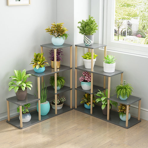 实木飘窗台多肉花架子多层室内客厅桌面小花架阳台花盆架置物装饰