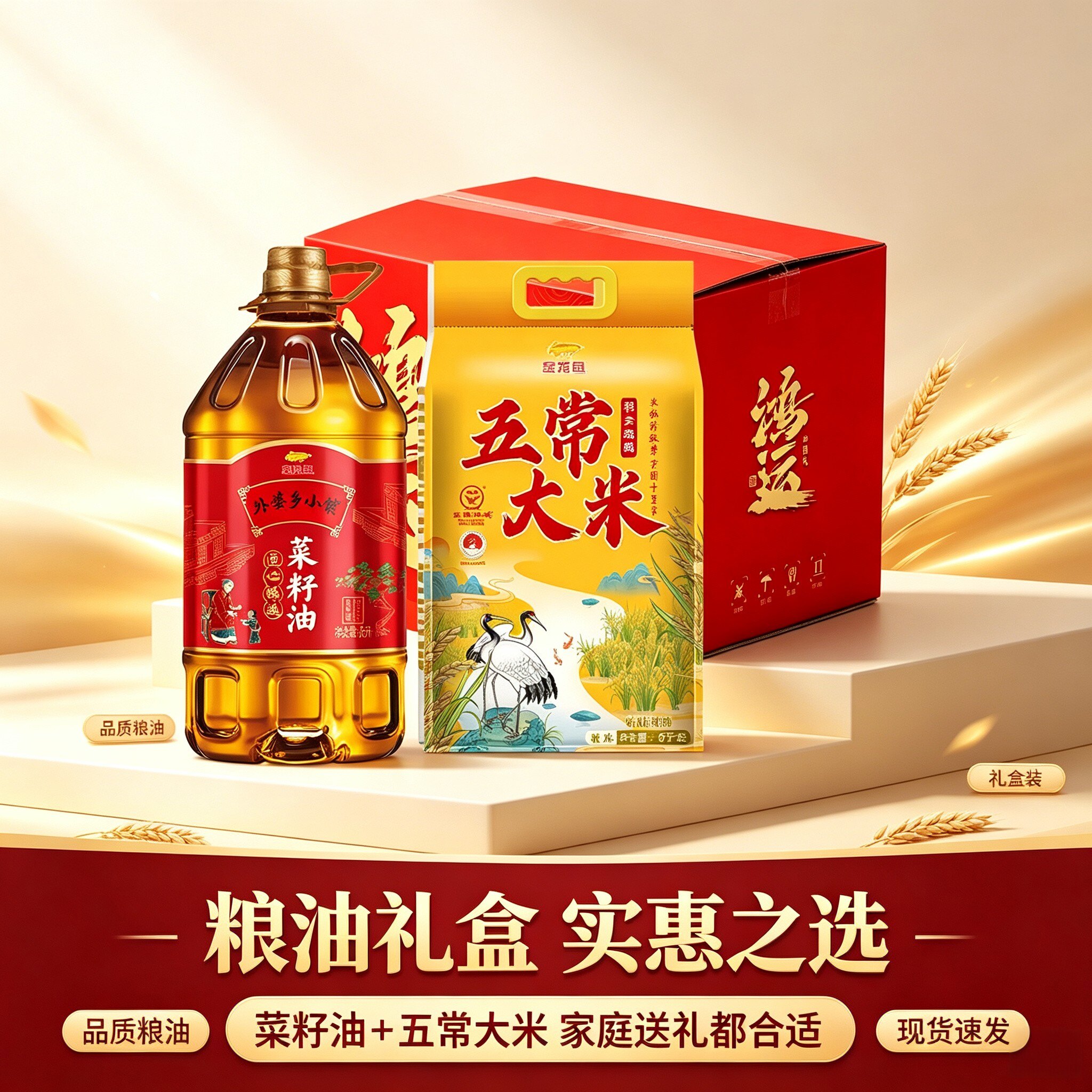 金龙鱼油米礼盒粮油组合套装中秋米油大礼包员工福利企业慰问送礼图片