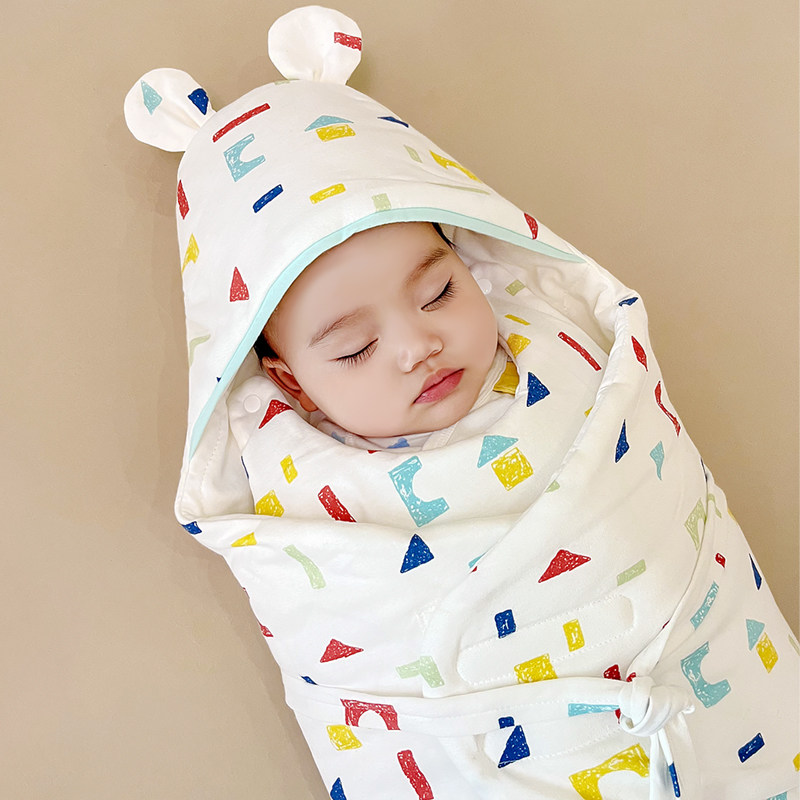 婴儿抱被春秋款睡袋两用初生儿防惊跳薄棉夏季包被新生儿纯棉襁褓
