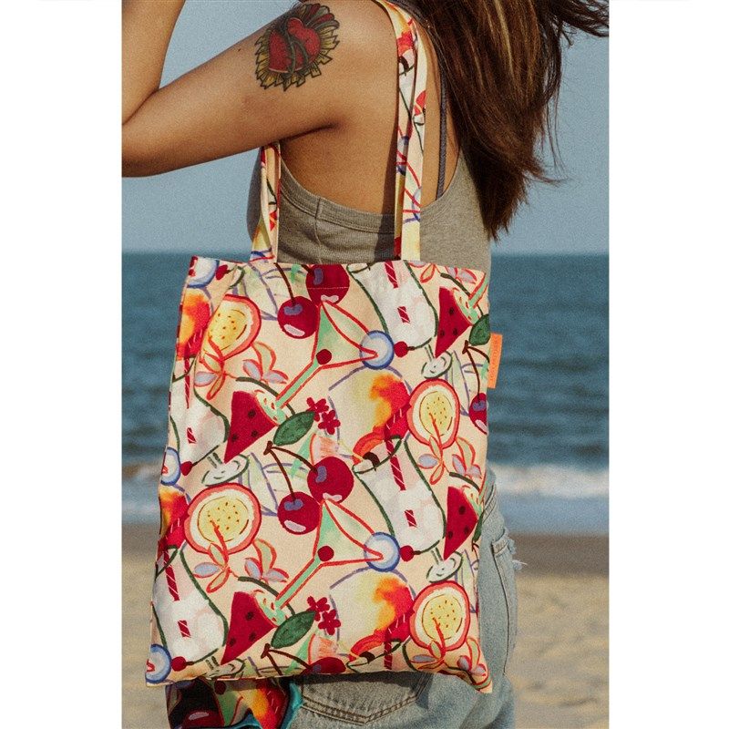 双成记热带鸡尾酒纯棉帆布袋小众设计感单肩包通勤