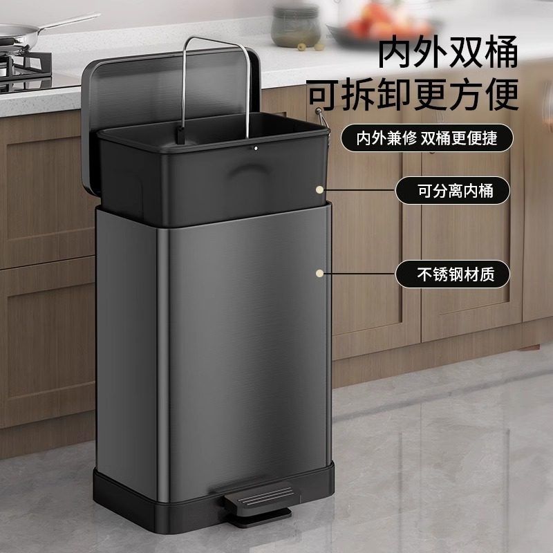 包邮优勤厨房垃圾桶家用带盖子大容量专用化妆室客厅厕所脚踩脚踏