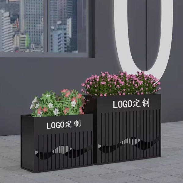 铁艺花架创意网红办公室隔断围栏花槽工业风户外不锈钢花箱组合