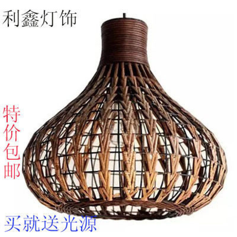 东南亚田园时尚吊灯 餐厅客厅书房茶楼会所藤条编织藤艺吊灯包邮
