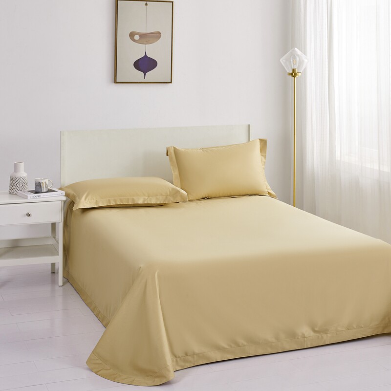 全棉活性纯色圆角贴边玫红色单件蓝色单双人素色纯棉大红花边床单