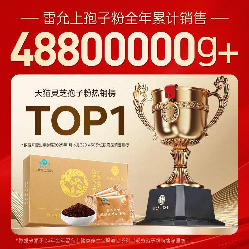 热销4000w+】雷允上破壁灵芝孢子粉端午礼物礼盒送长辈增强免疫力
