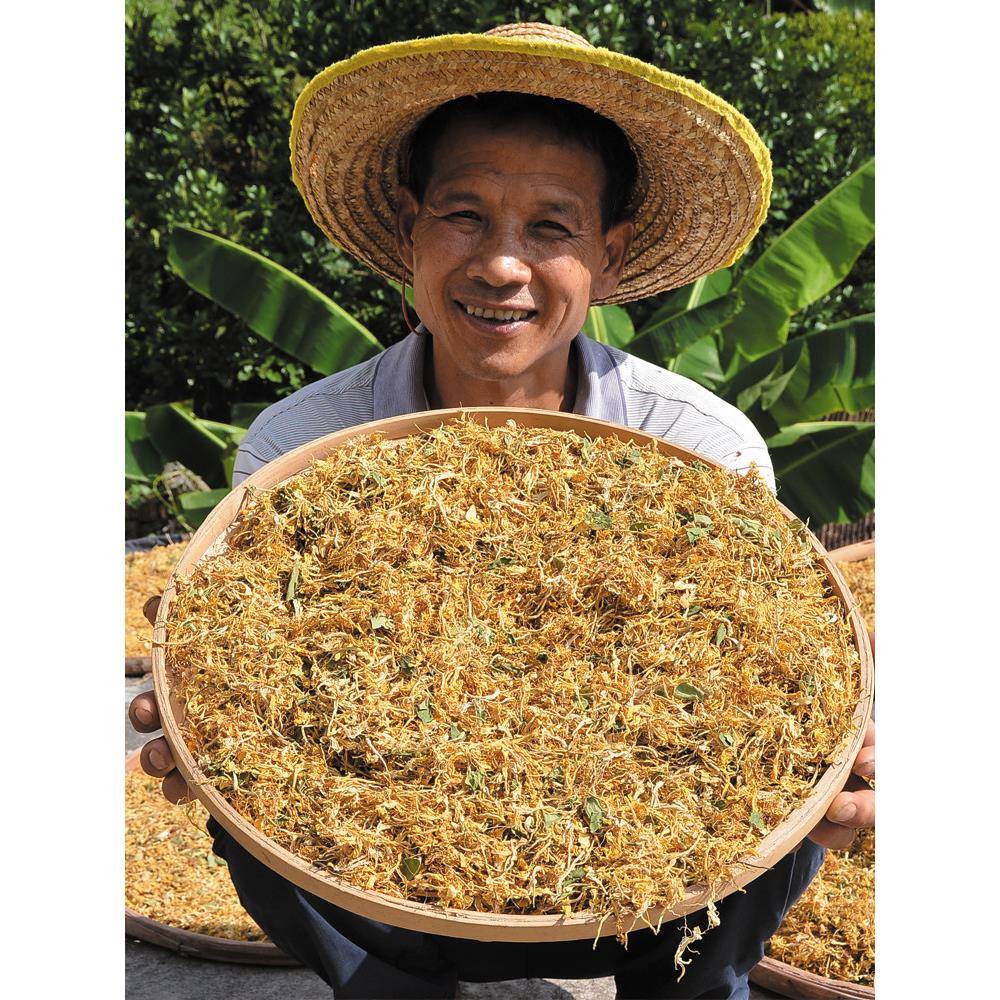 金银花茶干花野生250g农家采晒无硫金银花泡茶带绒毛金银花茶干货