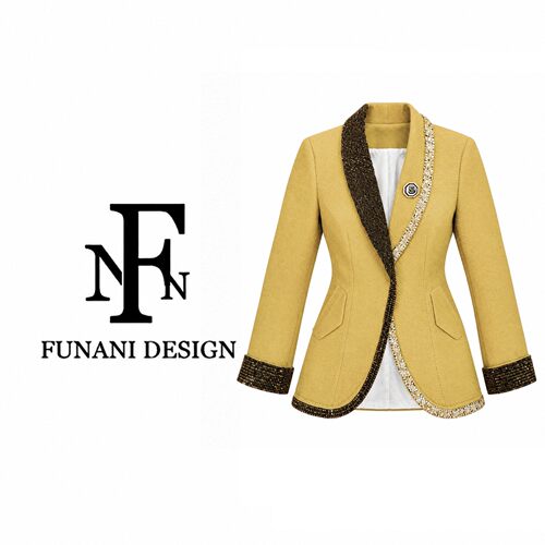 FNN姜黄色西装外套女秋季高级感气质修身西服通勤上衣DF2631519A